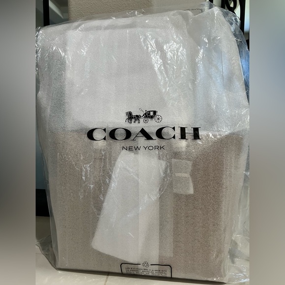 Coach Brown Leather Tote with Gold Accents color / taupe oxblood - Picture 16 of 16